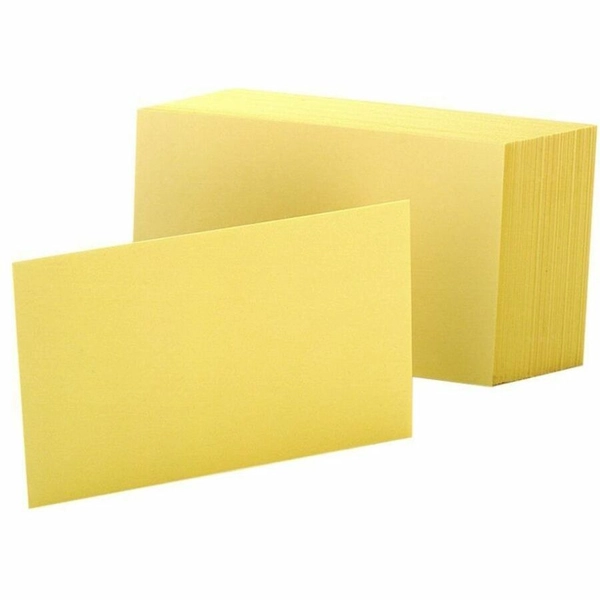 Oxford 4" x 6" Blank Index Cards - 100 Sheets - Canary - 100/Pack