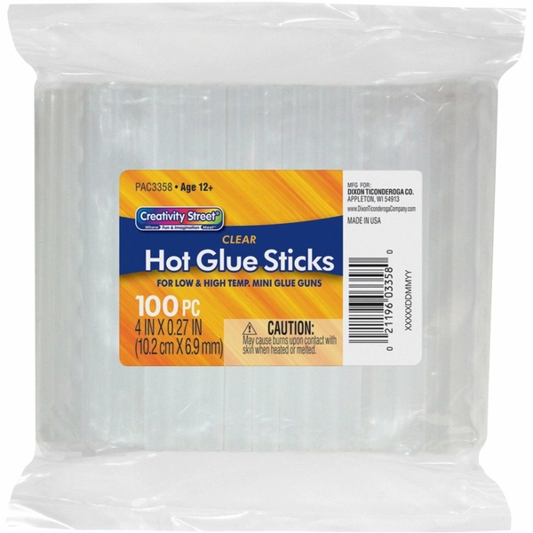 Creativity Street Dual Temp Glue Sticks - 4 oz - Clear - 100 Pack