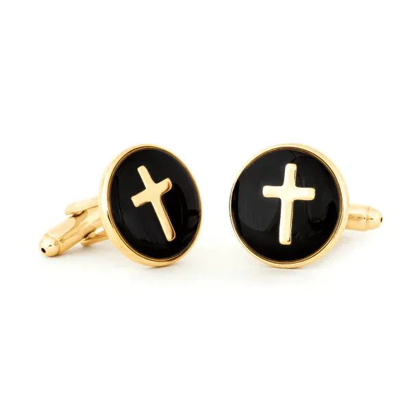 Cross Cuff Links Gold