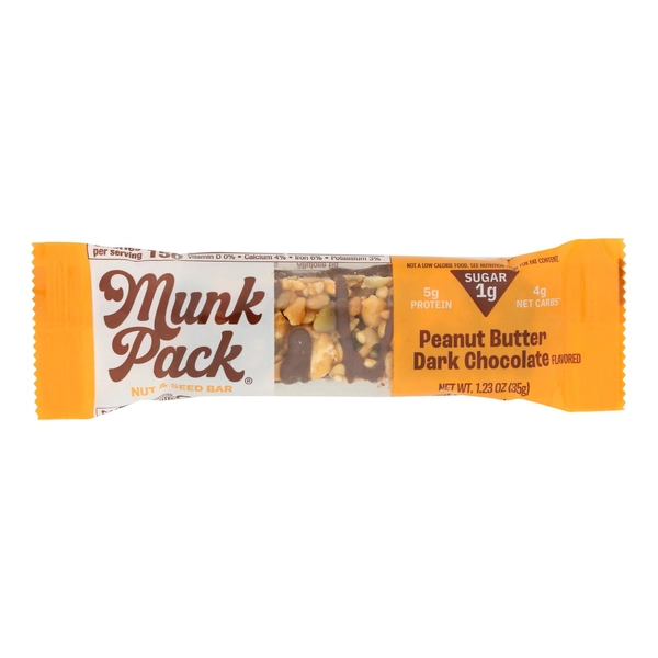 Munk Pack - Keto Nt&sd Peanut Butter Dark Chocolate - Case of 12 - 1.23 OZ