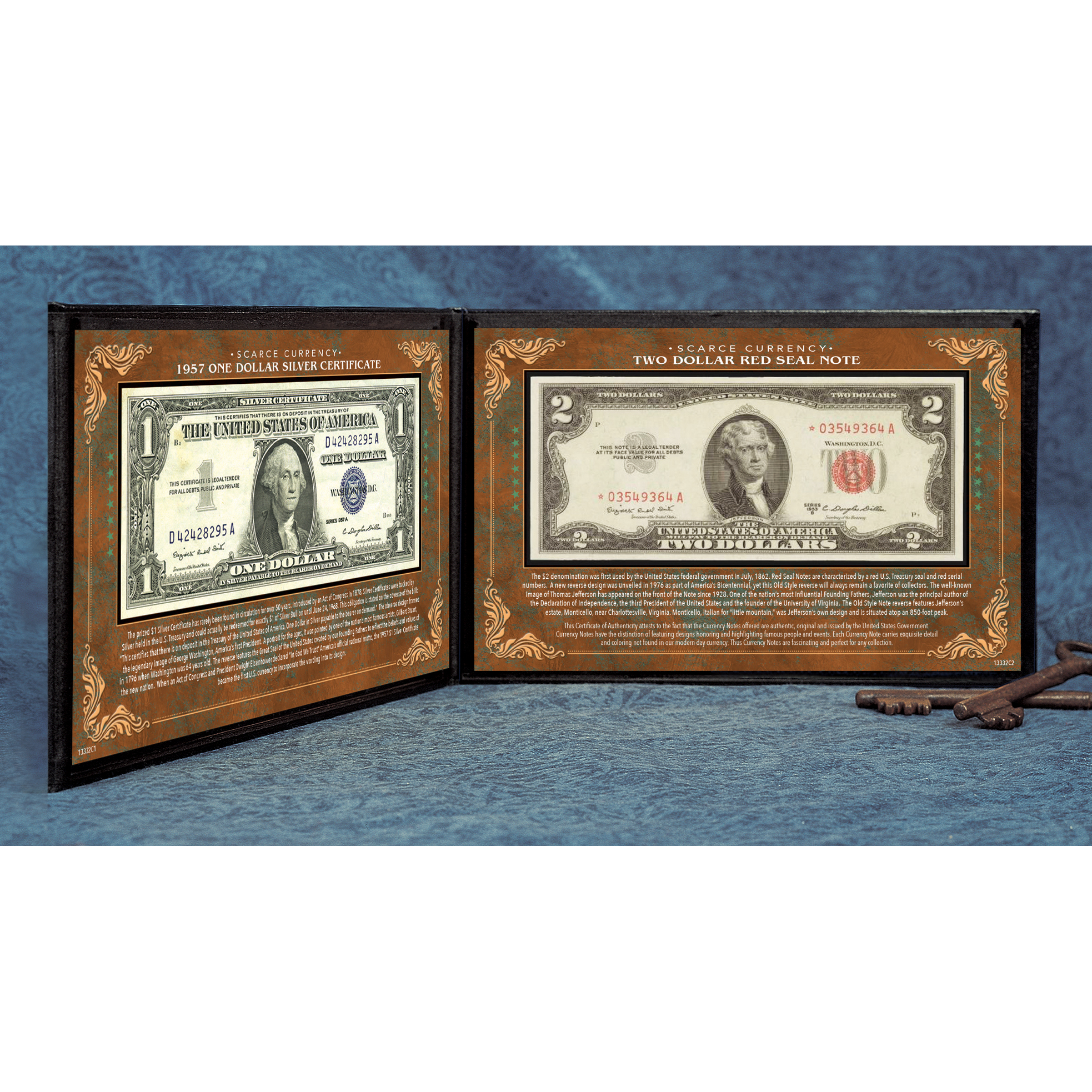 Made In USA | Scarce Currency - 1957 $1 Silver Certificate and $2