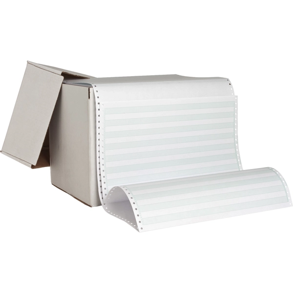 Sparco 1/2" Green Bar Computer Paper - 14 7/8" x 8 1/2" - 20 lb - 2600/Carton