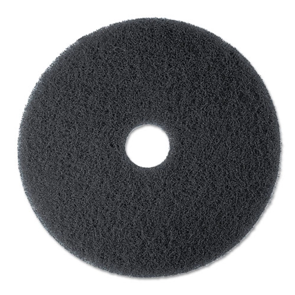 Low-Speed Stripper Floor Pad 7200, 13" Diameter, Black, 5/Carton