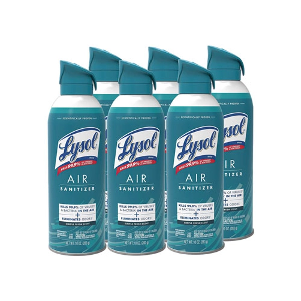 Air Sanitizer Spray, Simple Fresh, 10 oz Aerosol Spray, 6/Carton