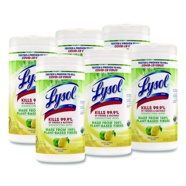 Disinfecting Wipes II Fresh Citrus, 1-Ply, 7 x 7.25, White, 70 Wipes/Canister, 6 Canisters/Carton