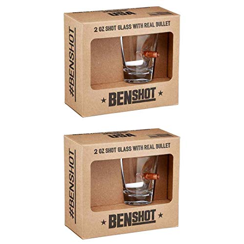 .308 Real Solid Copper Projectile Hand Blown Old Fashioned Whiskey Rocks Glass 10 oz - Set of 2