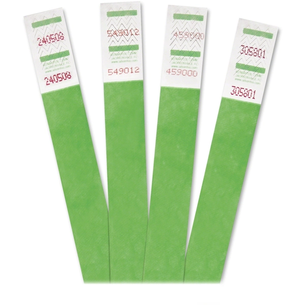 Advantus Tyvek Wristbands - 3/4" x 9 3/4" - Green - 500 Pack