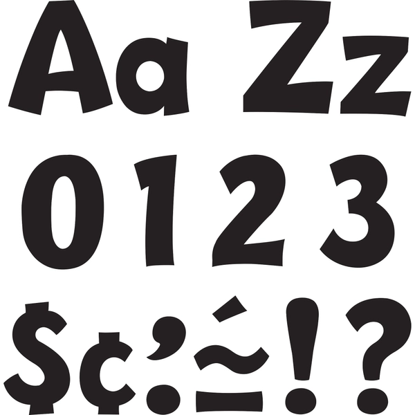 4" Ready Letter Combo Pack - 83 Lowercase, 59 Capital, 36 Punctuation, 18 Spanish Accents - Black - 216 Count