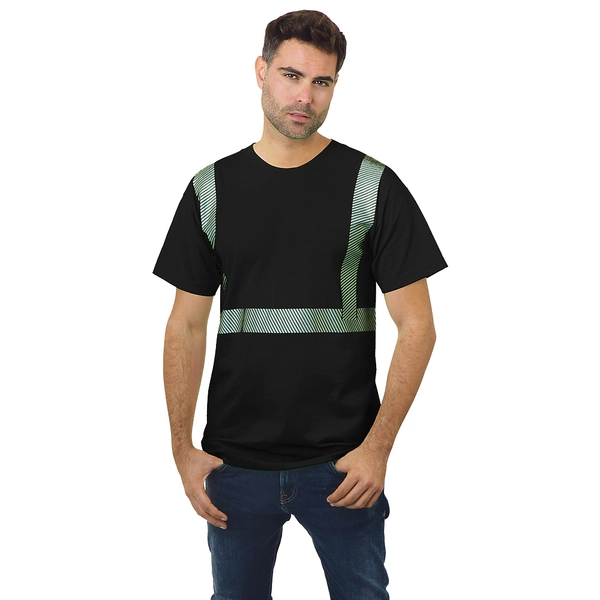 BAYSIDE 3702 HI-VIS CREW 50/50 SEGMENTED STRIPING
