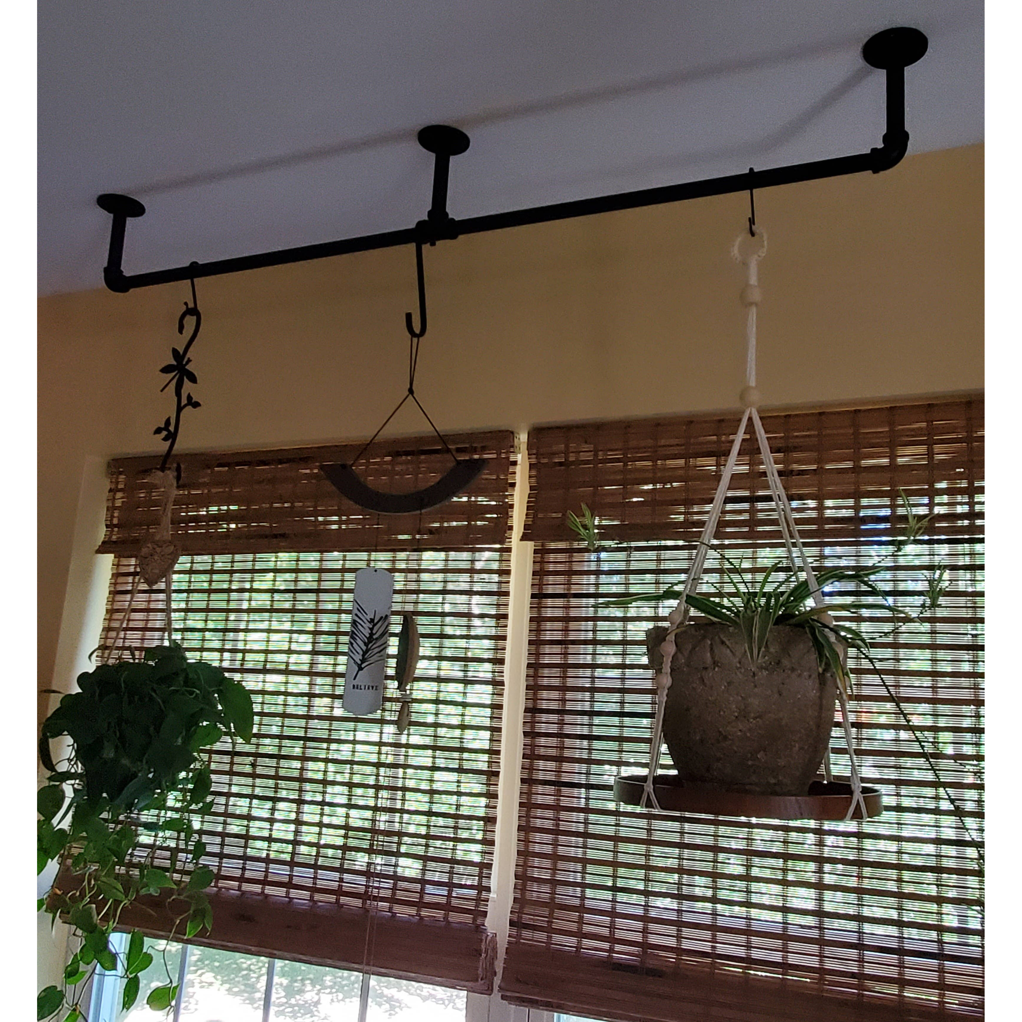 Made In USA | Industrial pipe plant hanger/ rustic plant holder wall or  ceiling mount/ hooks all made in USA