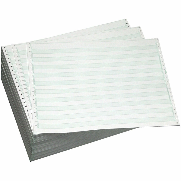 Domtar Continuous Paper - 14 7/8" x 11" - 18 lb - Acid-free, Carbonless - Green, Multicolor - 1 Case