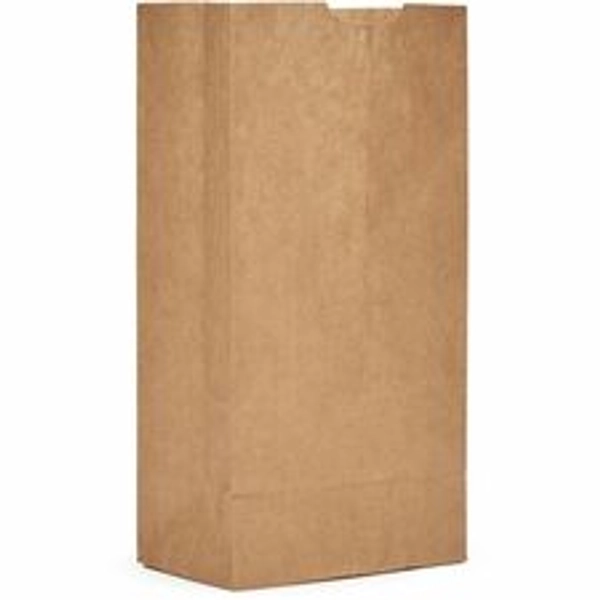 AJM Paper Grocery Bags - 5" x 3.1" - Natural Kraft - 500/Carton