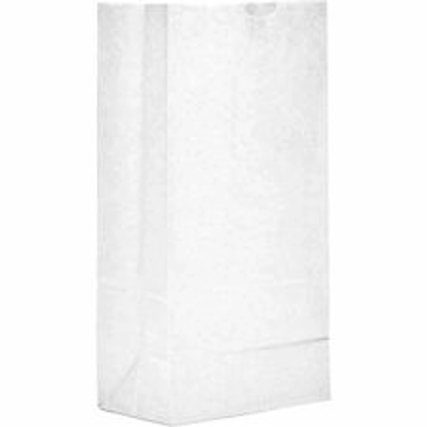 AJM Paper Grocery Bags - 6.10" x 4.20" - Bleached Kraft - Recycled - 500/Carton