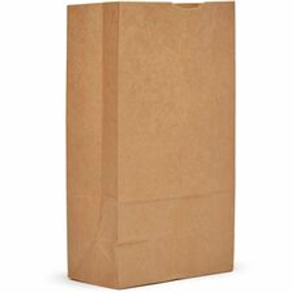 AJM Natural Kraft Paper Grocery Bags - 500/Carton
