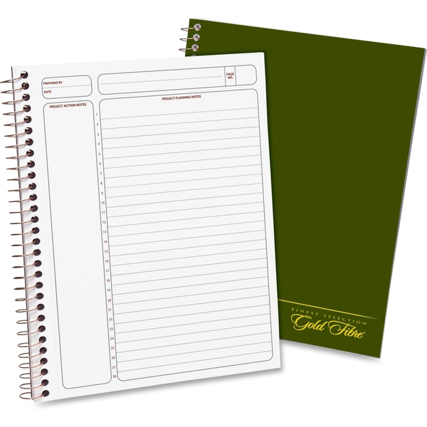 Ampad Gold Fibre Classic Project Planner - 9.5" x 7.3" - White Sheets - Wire Bound - 1 Each