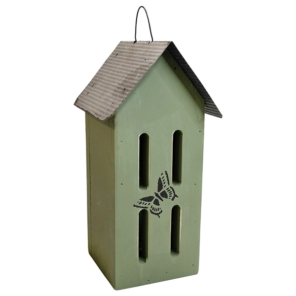 Bird In Hand Amish Made Butterfly House with Stencil - Green