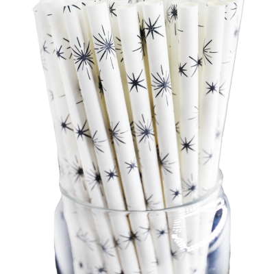 Black Starburst Paper Straw