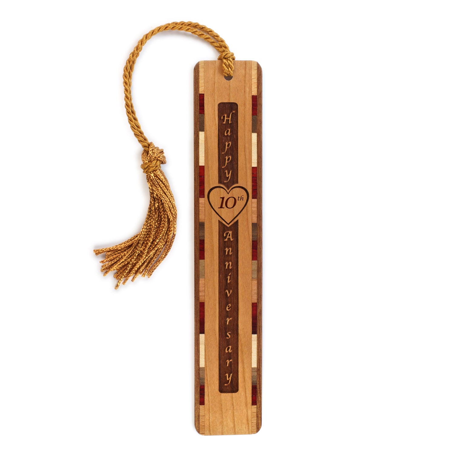 10th Anniversary Engraved Bookmark with Tassel - Made in the USA