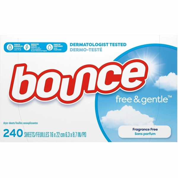 Bounce Free & Gentle Dryer Sheets - 240 Sheets - Hypoallergenic, Fragrance-free, Anti-static