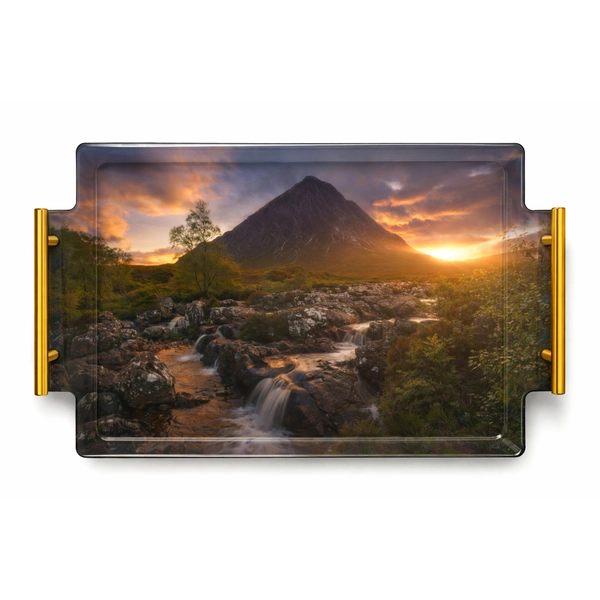 The Highland Awakens 1 - Acrylic Serving Tray w/Brass Handles