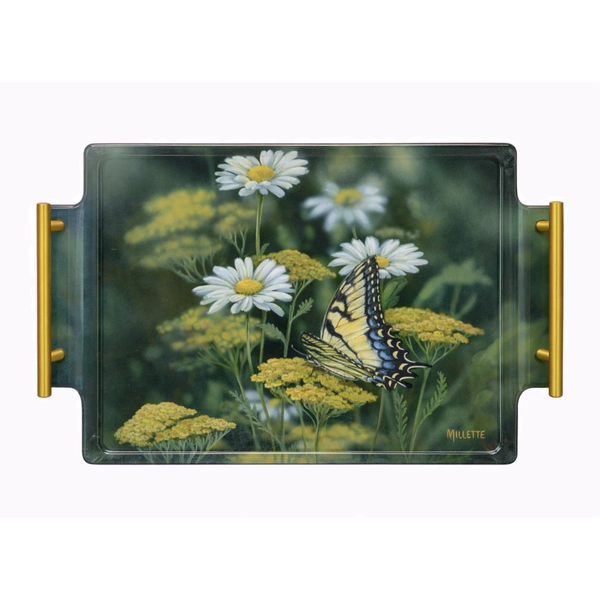 Tiger Swallowtail - Acrylic Serving Tray w/Brass Handles