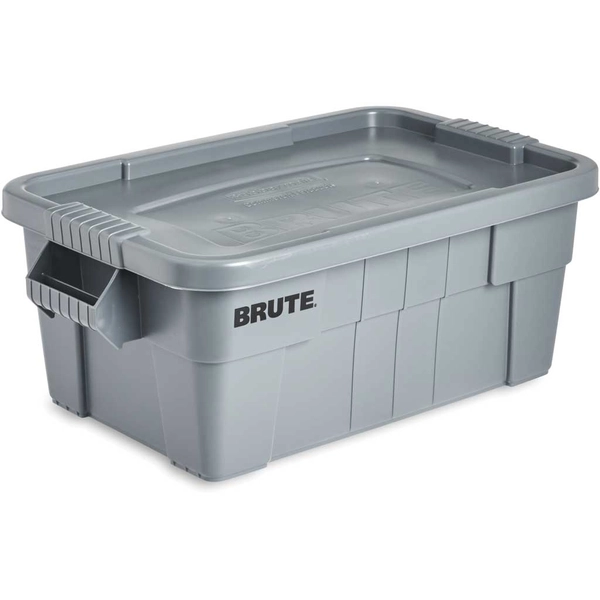 Heavy-Duty 14-Gallon Gray Storage Tote with Lid