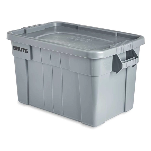 20-Gallon Stackable Storage Tote with Snap Lid, Gray