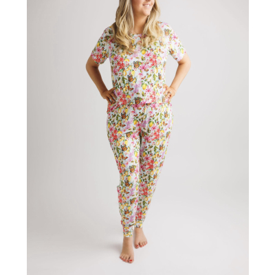 "COCO & LEMON" Women Short Sleeve Shirt Long Pants Pajamas Set