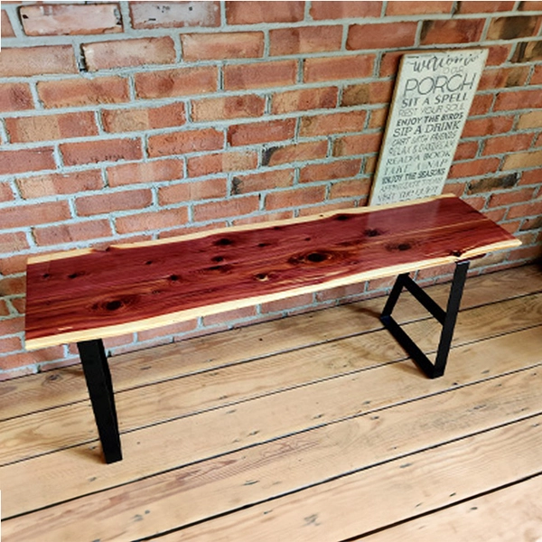 Cedar Live Edge Bench and Legs, 46"L, by Prime Retreat