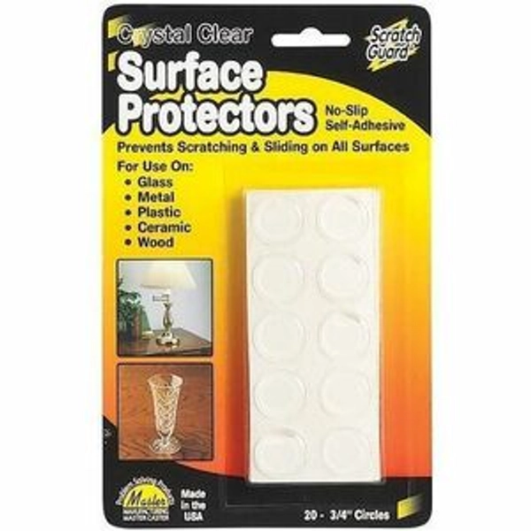 Scratch Guard Self-Adhesive Surface Protectors - 0.75" Diameter - Clear - 20 Pack