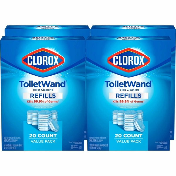 Clorox ToiletWand Disinfecting Scrubbing Pads Refills - 20/Bag, 4/Carton