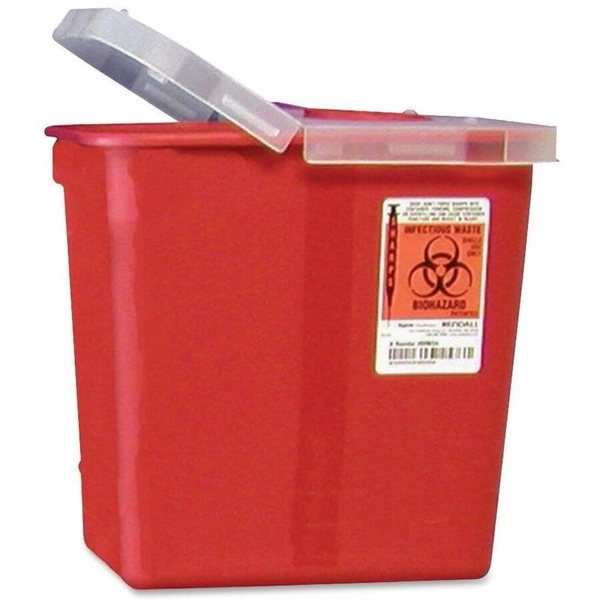 Covidien 2 Gal Sharps Container - Red - 10"H x 10.5"W x 7.3"D - 1 Each