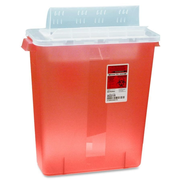 Covidien 3 Gallon Red Sharps Container - 16.3" H x 13.8" W x 6" D - 1 Each