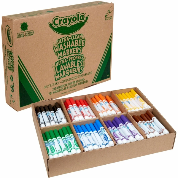 Crayola 8-Color Washable Marker Classpack - 200 Box