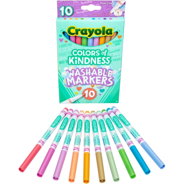 Crayola Colors of Kindness Markers - Fine Point - Washable - 10 Pack