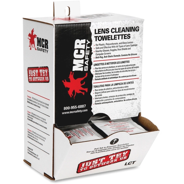 Crews Lens Cleaning Towelettes - 100/Box - Anti-static, Anti-fog