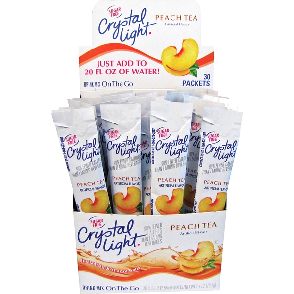 Crystal Light Peach Tea On-The-Go Mix - 0.09 oz Sticks - 30/Box