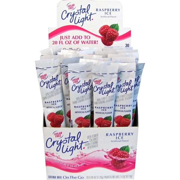 Crystal Light On-The-Go Raspberry Mix Sticks - 0.08 oz - 30 Sticks