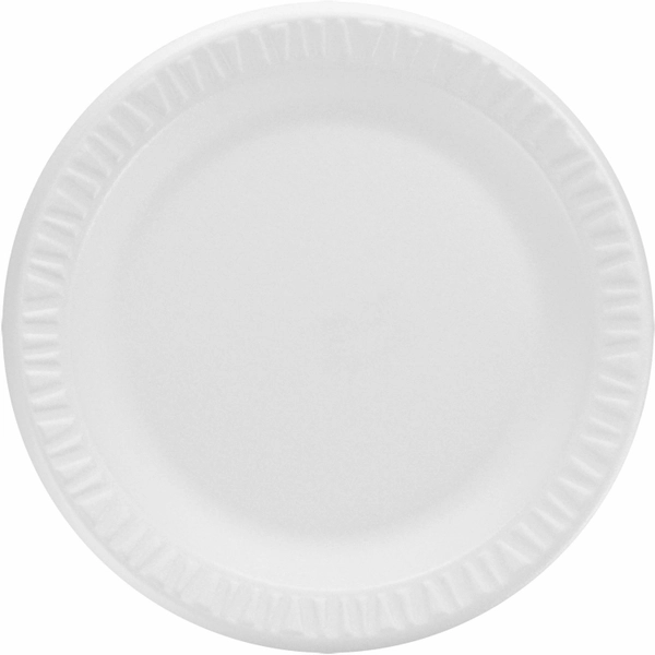 Dart Concorde 9" Foam Plates - Disposable - White - 125/Bag