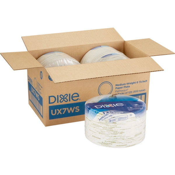 Dixie Pathways 7" Medium Paper Plates - 125/Pack