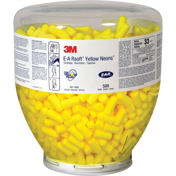 E-A-R Classic Earplugs - Noise Reduction - Soft Foam - Neon Yellow