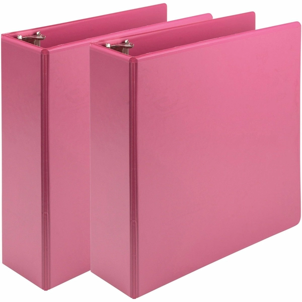 Samsill Earth's Choice 3" View Binder - 2 Pockets - Berry Pink - Recycled