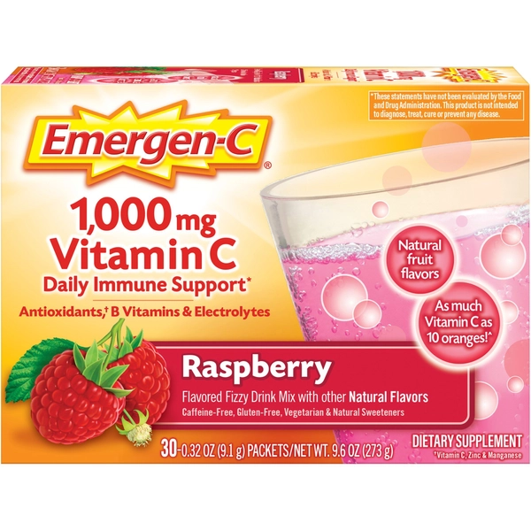 Emergen-C Raspberry Vitamin C Drink Mix - 30 Pack