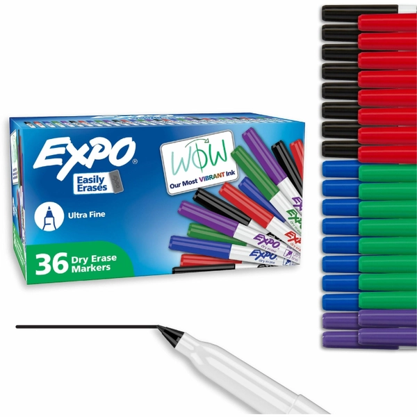 Expo Ultra Fine Tip Dry Erase Markers - Assorted - 36 Pack