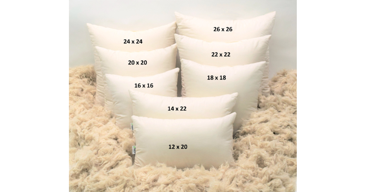 Cotten Shell Made In USA | Throw Pillow Insert Organic Cotton and Kapok - Euro Sizes ...