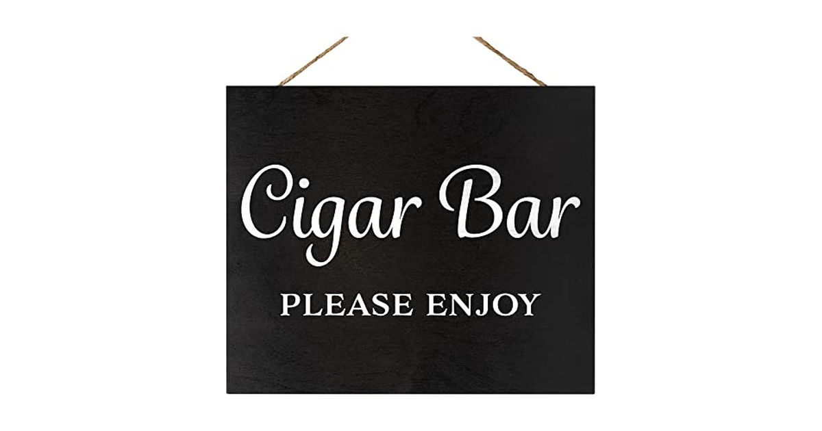 Made In USA Cigar Bar Please Enjoy Wooden Sign Black Made In USA Cigar Bar Please Enjoy Wooden Sign Black