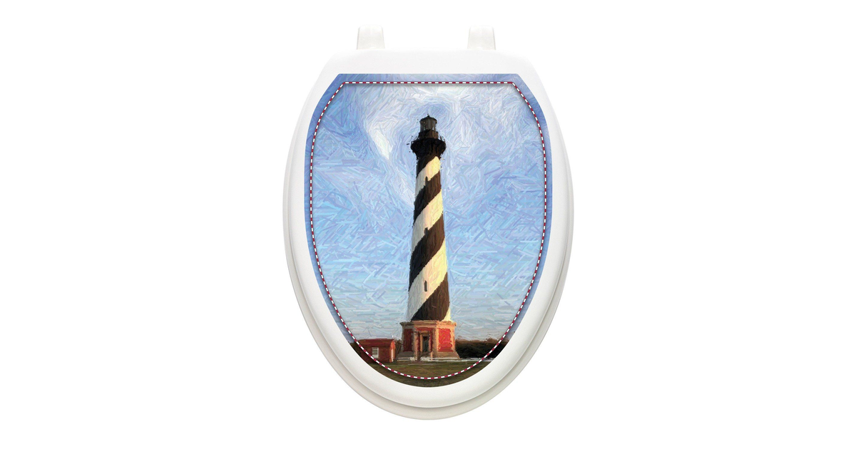 Made In the USA Cape Hatteras Lighthouse Toilet Tattoos, Toilet Seat