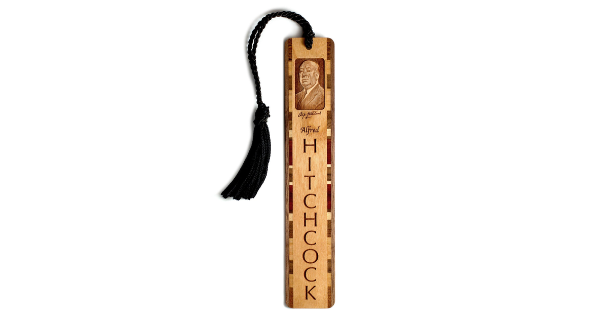 Made In USA | Alfred Hitchcock Engraved Wooden Bookmark with Black Rope ...