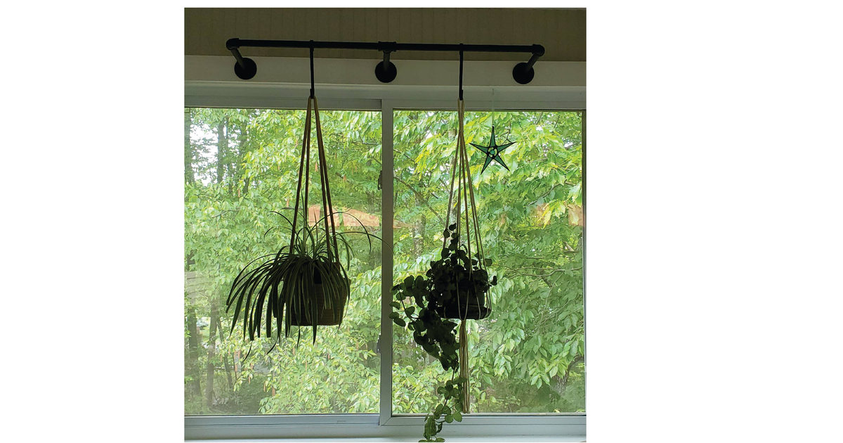 Made In USA Industrial pipe plant hanger/ rustic plant holder wall or