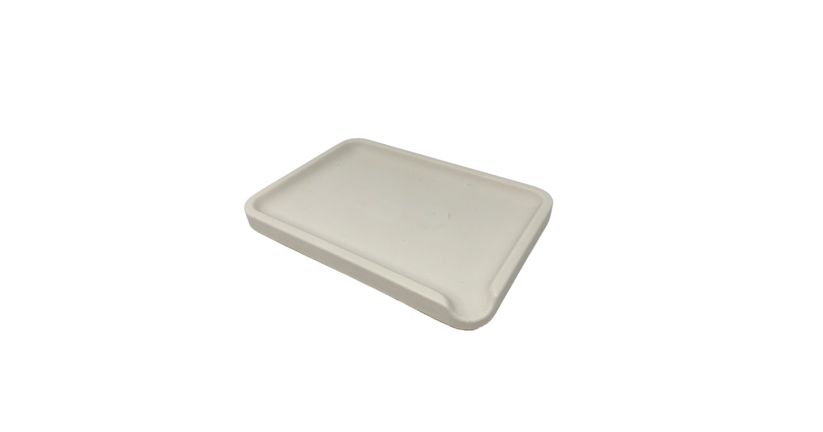 Made In USA Gray Concrete or White Jesmonite Tobacco Rolling Tray